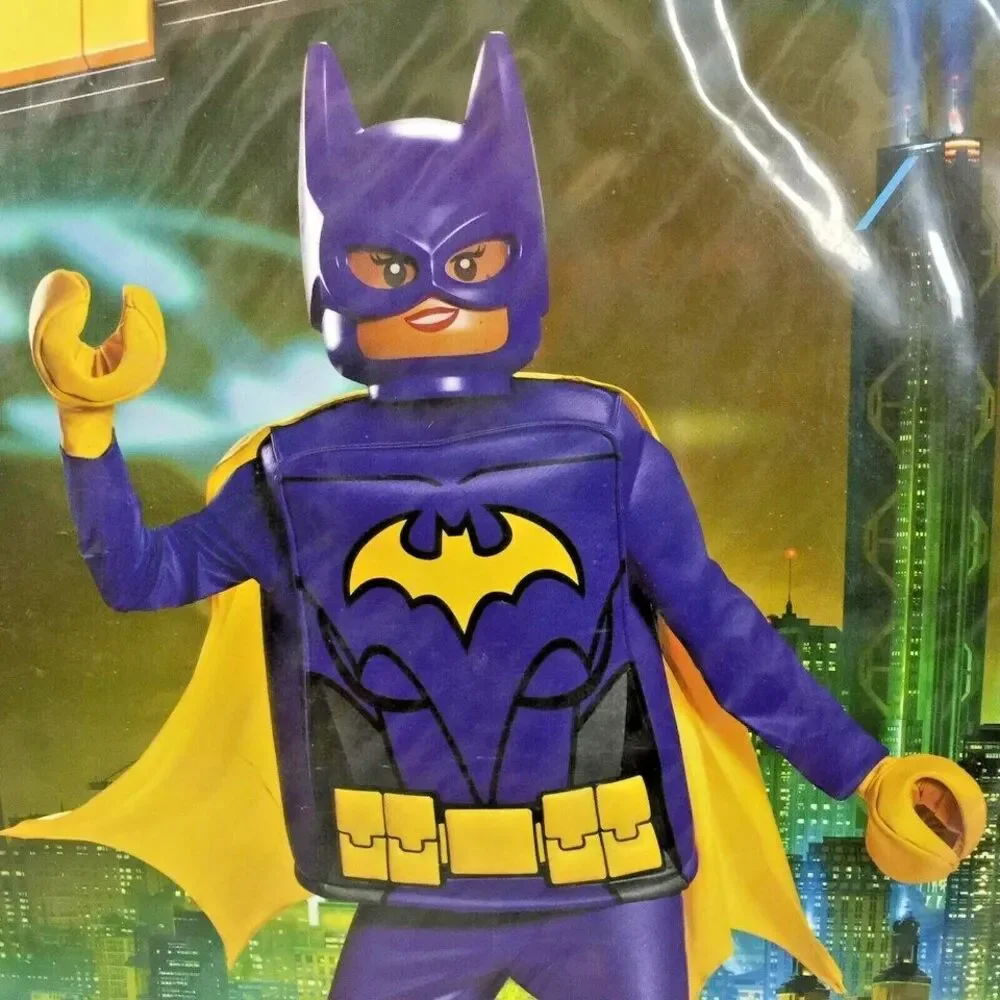 Batgirl LEGO Movie Deluxe Girls Costume M 7–8 – Tunic Cape Mask Mitts -No Pants - Picture 2 of 16